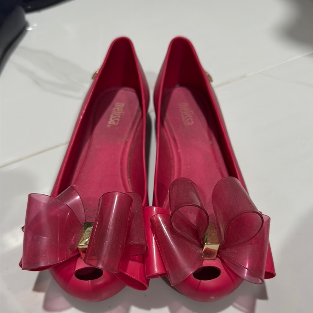 Stylish Pink Bow Flats